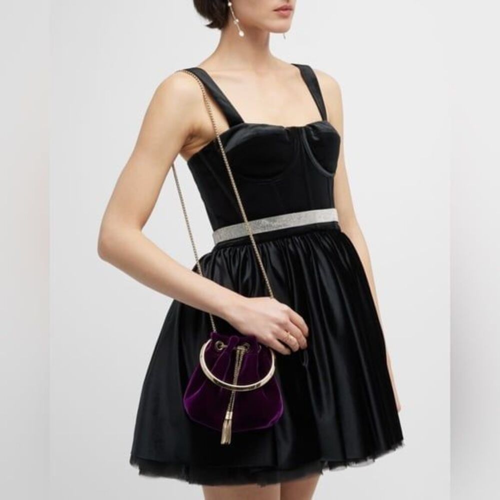 NWOT Bronx And Banco Mademoiselle VelvetCorset Mini Dress, Black - Picture 2 of 12